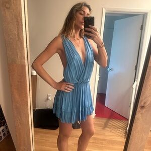 Indah Sky Blue Backless Dress
